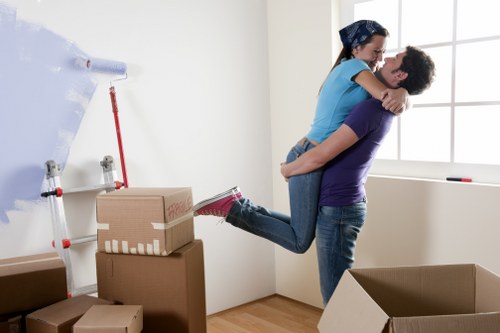 Family moving day in Queens Park with organised household items